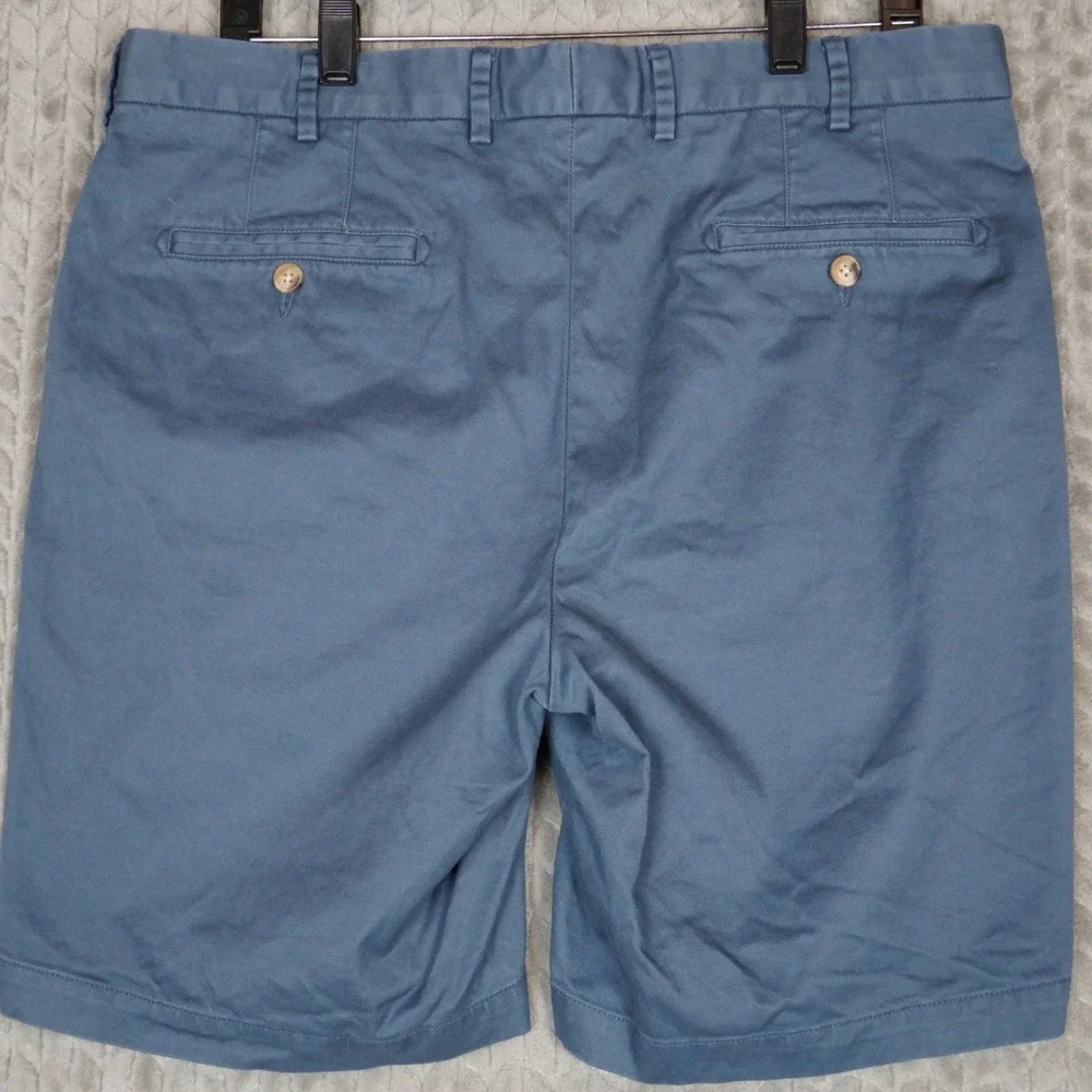 Peter Millar Chino Shorts Mens 35 Blue Flat Front Casual Golf Twill Cotton